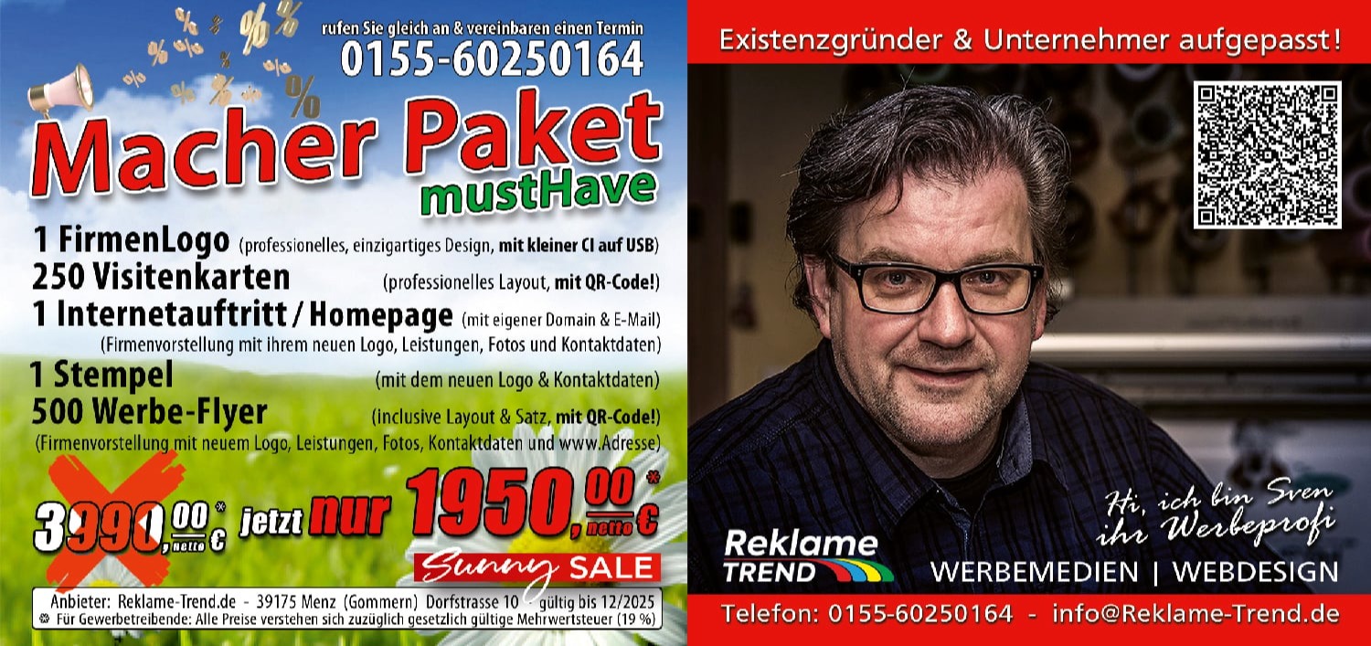 Reklame Existenzgruender Pakete